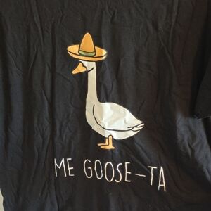 Black T-Shirt with Goose Graphic